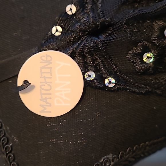 💕NWT Spree Intimates Women Mesh Triangle Cup Sequin Babydoll Set💕Size L - Picture 10 of 11